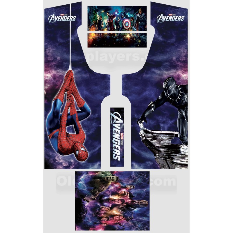 Avengers Modele 3 Stickers Pour Borne d'arcade