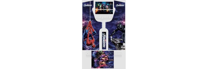 Avengers Modele 3 Stickers Pour Borne d'arcade