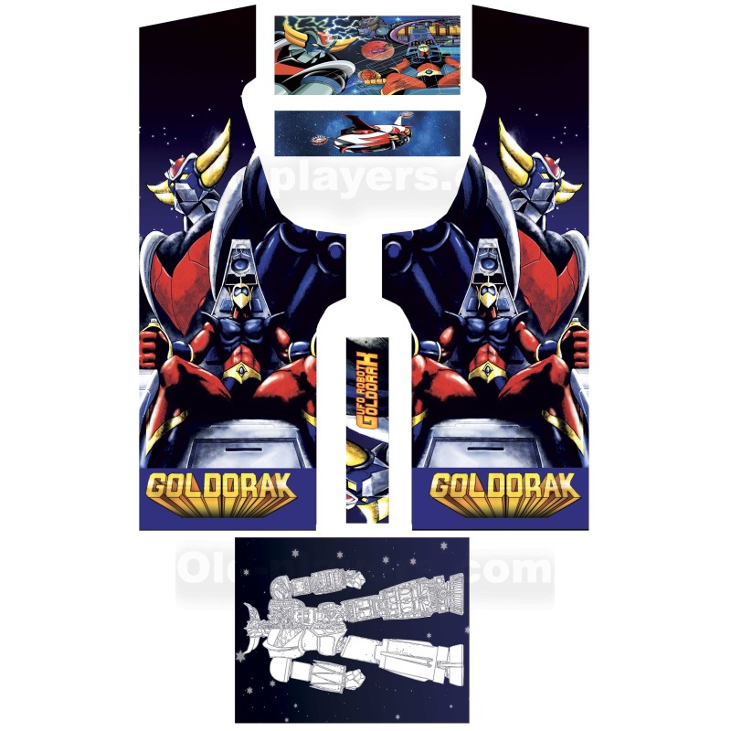 Goldorak Modele 3 Stickers Pour Borne d'arcade