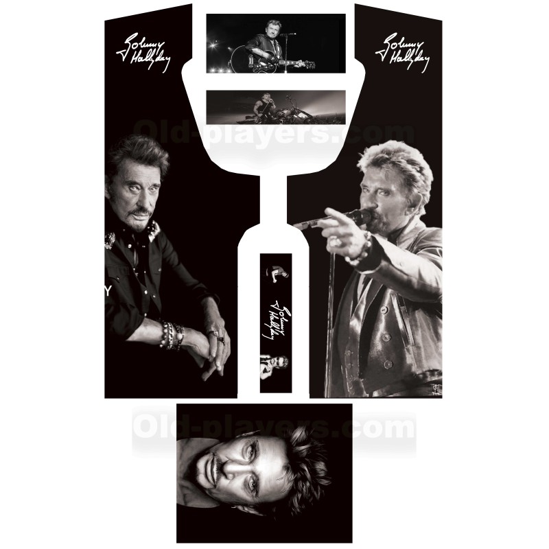 Johnny Hallyday Modele 2 Stickers Pour Borne d'arcade