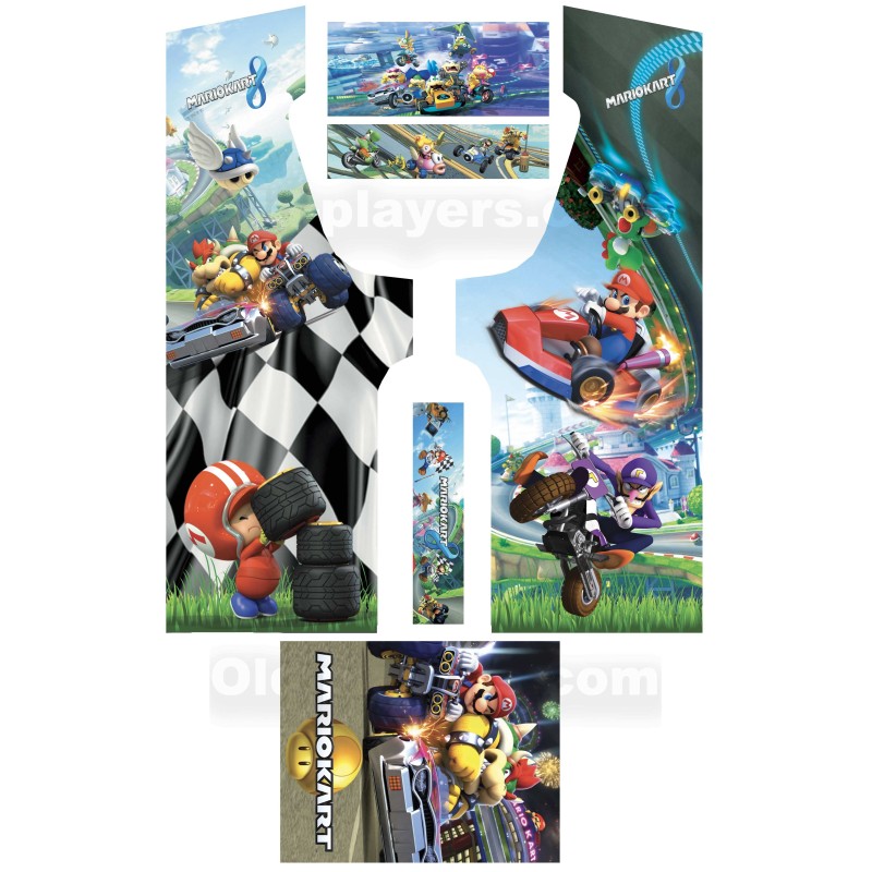 Mario Kart Modele 1 Stickers Pour Borne d'arcade