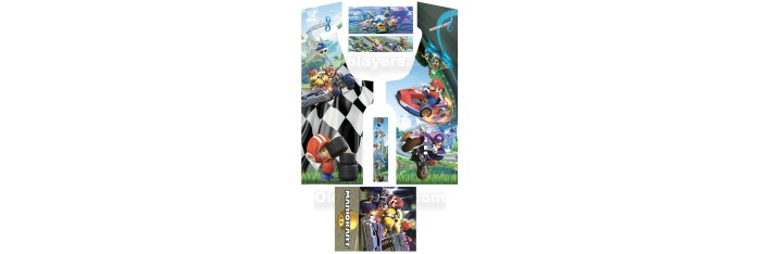 Mario Kart Modele 1 Stickers Pour Borne d'arcade