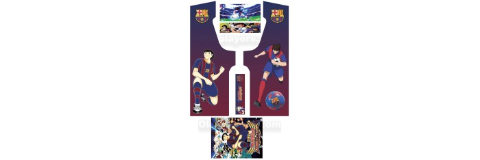 Olive et Tom Captain Tsubasa Barcelone Stickers Pour Borne d'arcade