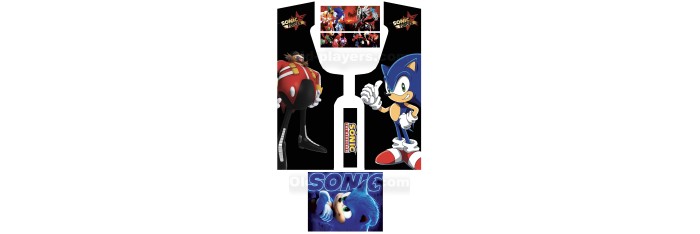 Sonic Modele 2 Stickers Pour Borne d'arcade