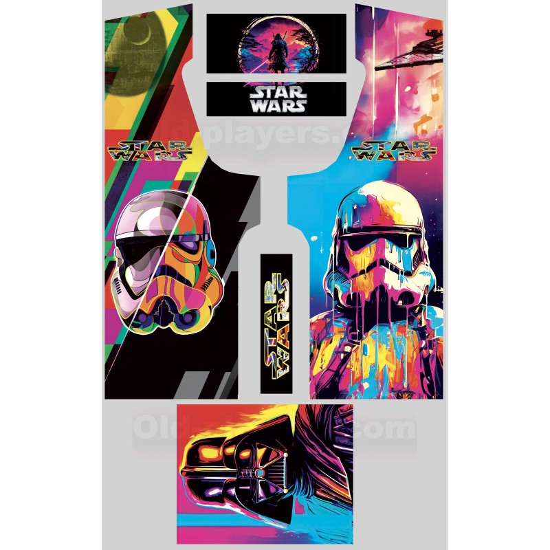 Star Wars Modele 12 Stickers Pour Borne d'arcade