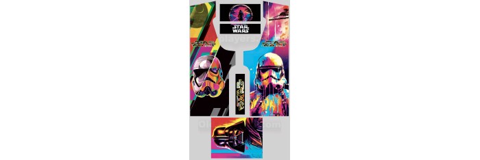 Star Wars Modele 12 Stickers Pour Borne d'arcade